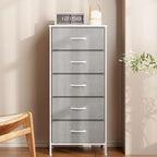 AODK Dresser for Bedroom with 5 Storage Drawers, 48" Tall Dresser Chest of Drawers Fabric Dresser with Sturdy Steel Frame, Black - Grand Goldman