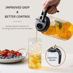 AOZITA Glass Pitcher with Lid - 2 Quart Mason Jar Pitcher with Filter Lid, Wide Mouth Jar Leak-proof Water Jug, Heavy Duty Container for Water, Juice, Milk, Tea, Iced Coffee, and Drinks - Grand Goldman