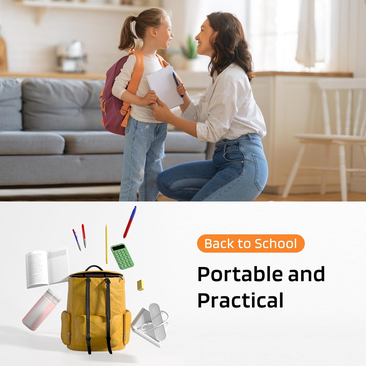 AXX Small Desk Lamps for Home Office, White Desk Light for Kids, LED Desktop/Computer Study Lamps for Bedrooms, Rechargeable, Pen Holder, Mini, Adjustable Gooseneck Table Lamp for College Dorm Room - Grand Goldman