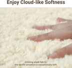 Accent Chair with Ottoman Comfy Sherpa Chair and Ottoman Set Upholstered Reading Chair with Ottoman for Bedroom Living Room Chair with Foot Rest(Beige) - Grand Goldman