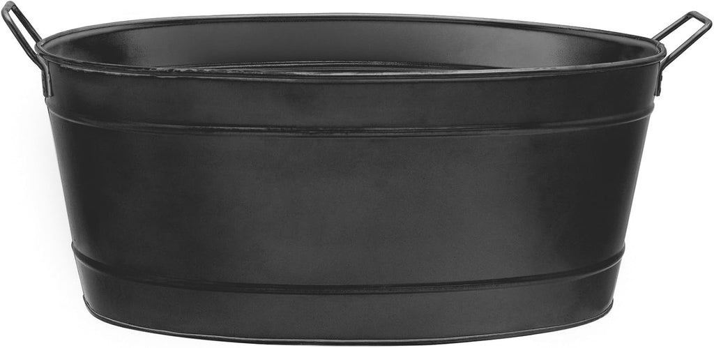 Achla Designs Black Oval Galvanized Steel Tub - Grand Goldman