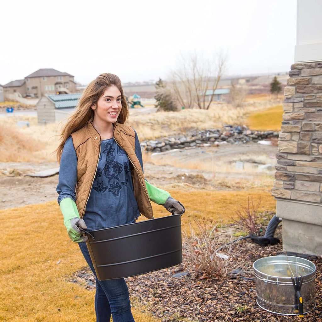 Achla Designs Black Oval Galvanized Steel Tub - Grand Goldman