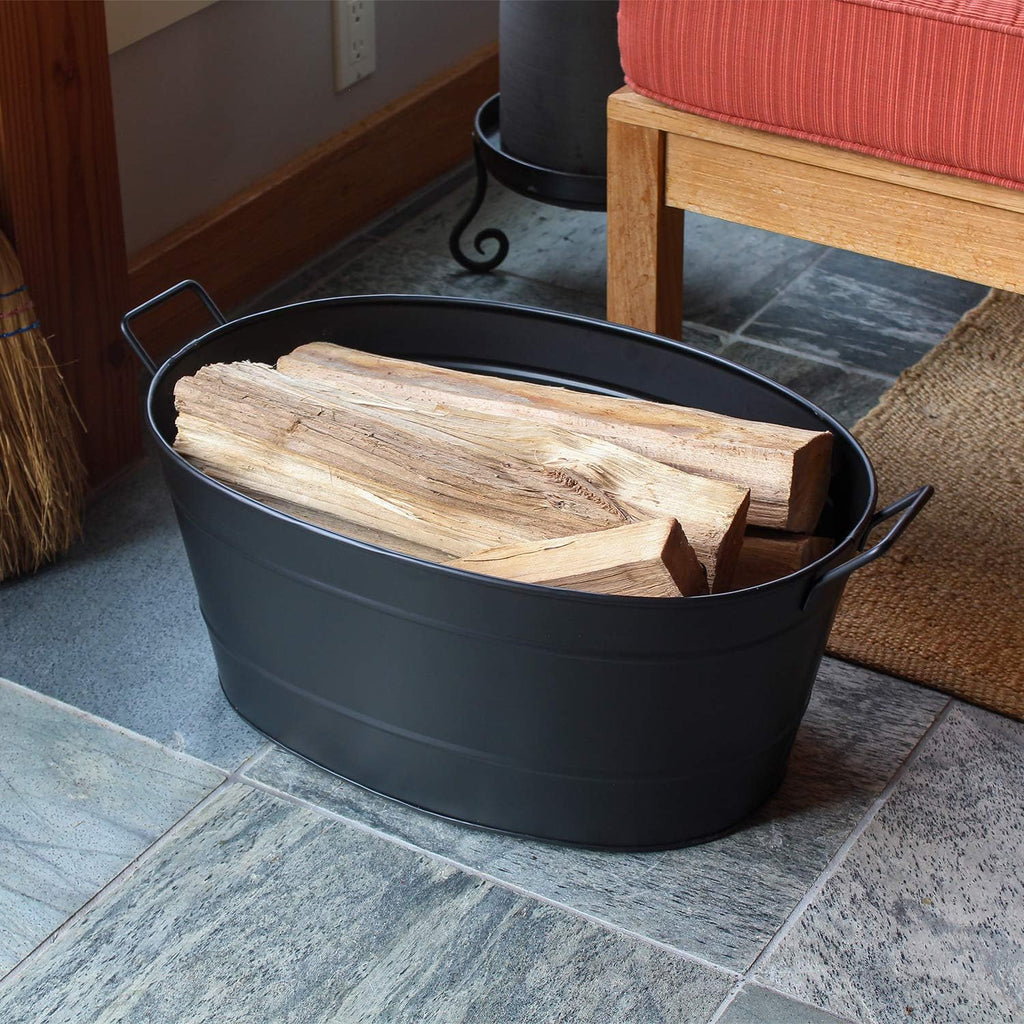 Achla Designs Black Oval Galvanized Steel Tub - Grand Goldman