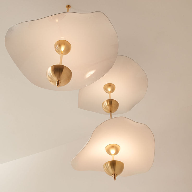 Acrylic Lotus Leaf Chandelier In Window - Grand Goldman