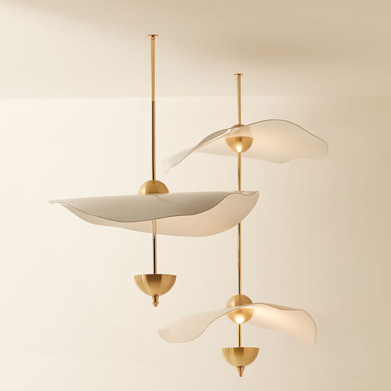Acrylic Lotus Leaf Chandelier In Window - Grand Goldman
