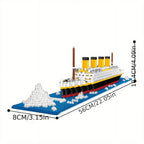 Titanic Model Building Block Set, Titanic Gifts, Titanic Toys with 1860 Pieces Micro Mini Blocks, DIY Bricks Toys for Adults