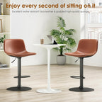 Adjustable Bar Stools Set of 2, Mid Century Modern Swivel Bar Stools, Industrial Bar Height Stools with Back Support Counter Height Bar Chairs Pu Leather Bar Stool for Kitchen Island Rustic Barstools - Grand Goldman