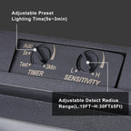 Adjustable Motion Sensor Ceiling Light Fixture Outdoor Modern Design of Squares Flush Mount 2-Light Textured Black with Clear Glass for Your Porch,Garage,Patio,Hallway,Front and Back Yards - Grand Goldman