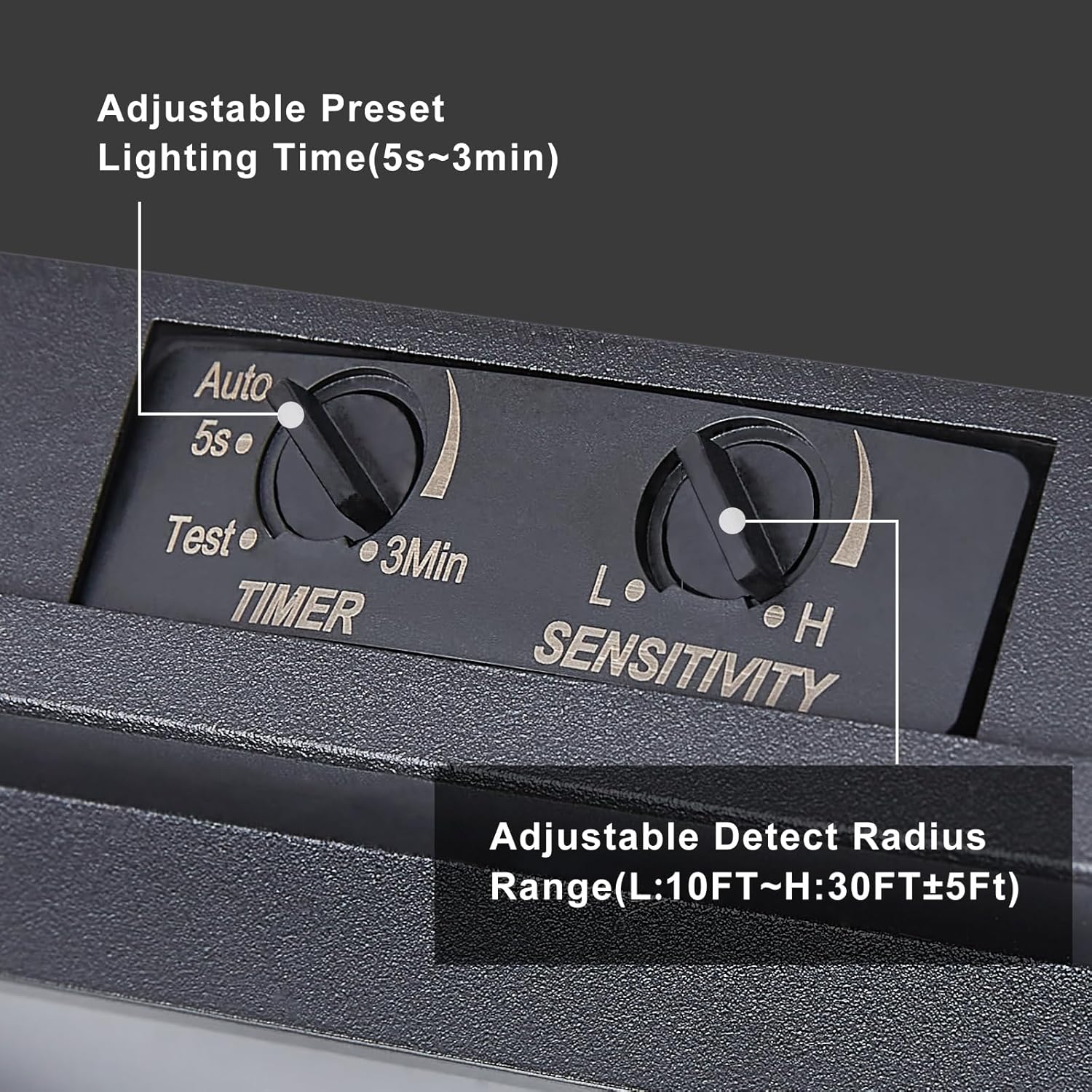 Adjustable Motion Sensor Ceiling Light Fixture Outdoor Modern Design of Squares Flush Mount 2-Light Textured Black with Clear Glass for Your Porch,Garage,Patio,Hallway,Front and Back Yards - Grand Goldman