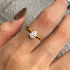 Zora anillo popular para fiesta de combinación libre no ajustable con trébol de acero inoxidable chapado en oro de 18k y rhinestone incrustado de la suerte