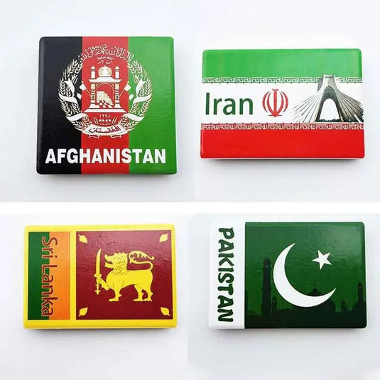 Afghanistan Sri Lanka Flag fridge magnets South Asia Tourism Souvenir Crafts Collection Gift Ceramic Refrigerator Magnets Decor - Grand Goldman