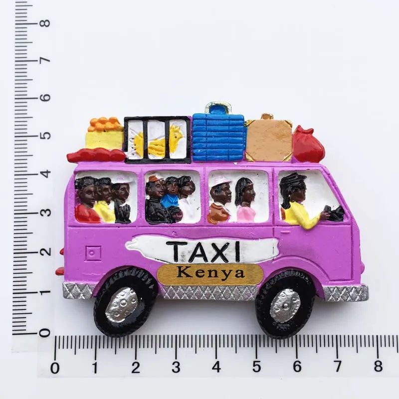 Africa Kenya Fridge Magnets 3d Resin Taxi  Mini Bus Tourist Sourvenir Travel Gifts Refrigerator Magnet Sticker Home Decor - Grand Goldman