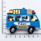 Africa Kenya Fridge Magnets 3d Resin Taxi  Mini Bus Tourist Sourvenir Travel Gifts Refrigerator Magnet Sticker Home Decor - Grand Goldman