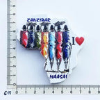 Africa Tanzania Zanzibar Fridge Magnets Sticker Hakuna Matata Cultural Tourism Arts and Crafts  Magnetic Refrigerator Paste - Grand Goldman