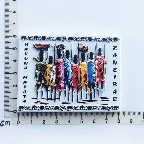 Africa Tanzania Zanzibar Fridge Magnets Sticker Hakuna Matata Cultural Tourism Arts and Crafts  Magnetic Refrigerator Paste - Grand Goldman