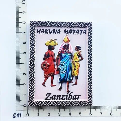 Africa Tanzania Zanzibar Fridge Magnets Sticker Hakuna Matata Cultural Tourism Arts and Crafts  Magnetic Refrigerator Paste - Grand Goldman