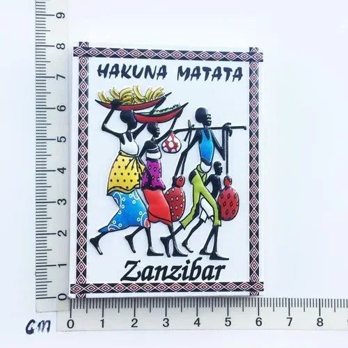 Africa Tanzania Zanzibar Fridge Magnets Sticker Hakuna Matata Cultural Tourism Arts and Crafts  Magnetic Refrigerator Paste - Grand Goldman