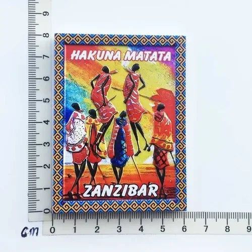 Africa Tanzania Zanzibar Fridge Magnets Sticker Hakuna Matata Cultural Tourism Arts and Crafts  Magnetic Refrigerator Paste - Grand Goldman
