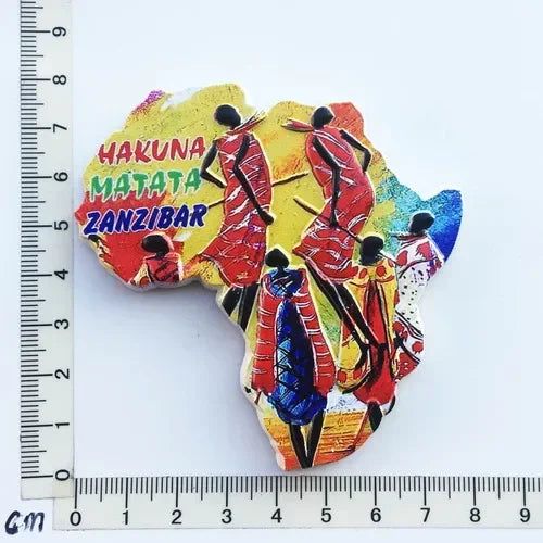 Africa Tanzania Zanzibar Fridge Magnets Sticker Hakuna Matata Cultural Tourism Arts and Crafts  Magnetic Refrigerator Paste - Grand Goldman