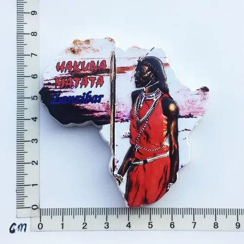 Africa Tanzania Zanzibar Fridge Magnets Sticker Hakuna Matata Cultural Tourism Arts and Crafts  Magnetic Refrigerator Paste - Grand Goldman