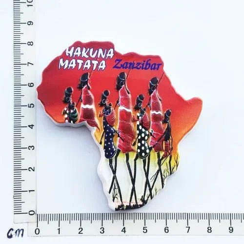 Africa Tanzania Zanzibar Fridge Magnets Sticker Hakuna Matata Cultural Tourism Arts and Crafts  Magnetic Refrigerator Paste - Grand Goldman