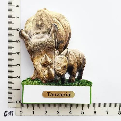 Africa Tanzania big five animal tourism memorial crafts lion rhino hippopotamus giraffe leopard magnetic refrigerator sticker - Grand Goldman