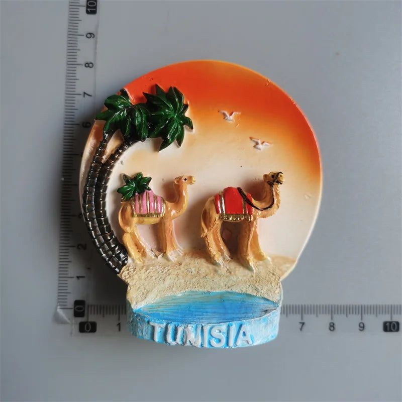 Africa Tunisia Tourist Fridge Magnets Camel Resin Tunis Tourism Memorial Decorative Handicrafts Magnets for Refrigerator Gifts - Grand Goldman