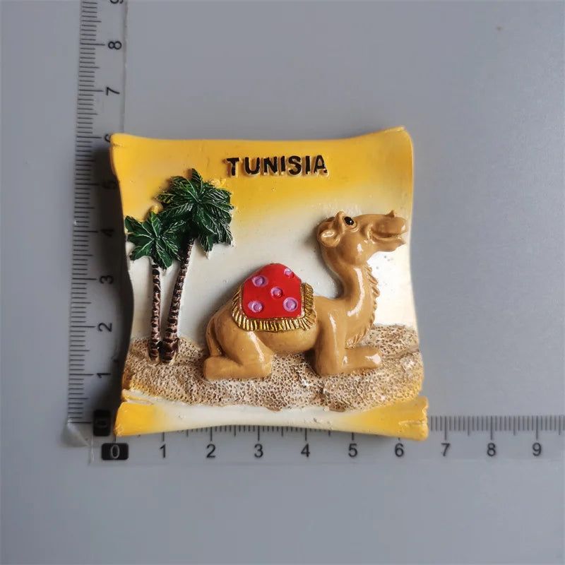 Africa Tunisia Tourist Fridge Magnets Camel Resin Tunis Tourism Memorial Decorative Handicrafts Magnets for Refrigerator Gifts - Grand Goldman