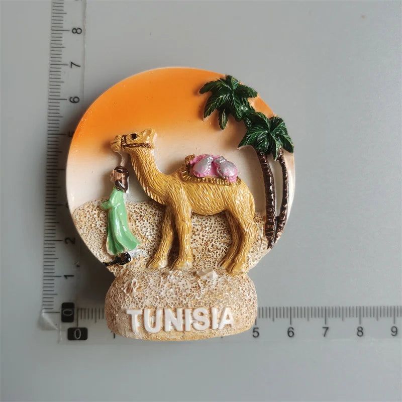 Africa Tunisia Tourist Fridge Magnets Camel Resin Tunis Tourism Memorial Decorative Handicrafts Magnets for Refrigerator Gifts - Grand Goldman