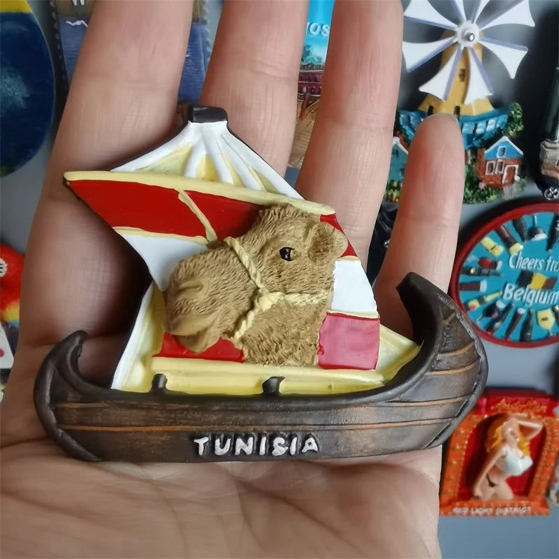 Africa Tunisia Tourist Fridge Magnets Camel Resin Tunis Tourism Memorial Decorative Handicrafts Magnets for Refrigerator Gifts - Grand Goldman