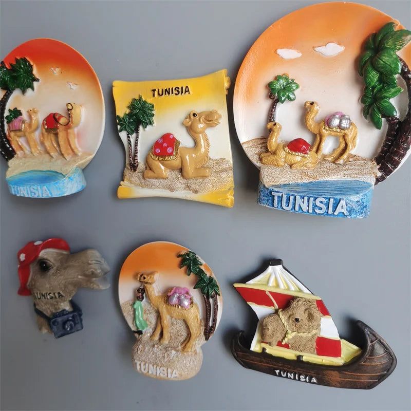 Africa Tunisia Tourist Fridge Magnets Camel Resin Tunis Tourism Memorial Decorative Handicrafts Magnets for Refrigerator Gifts - Grand Goldman