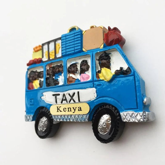 Africa Kenya Fridge Magnets 3d Resin Taxi  Mini Bus Tourist Sourvenir Travel Gifts Refrigerator Magnet Sticker Home Decor - Grand Goldman