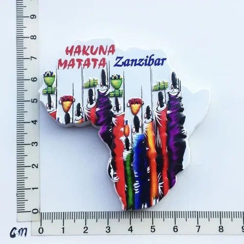 Africa Tanzania Zanzibar Fridge Magnets Sticker Hakuna Matata Cultural Tourism Arts and Crafts  Magnetic Refrigerator Paste - Grand Goldman