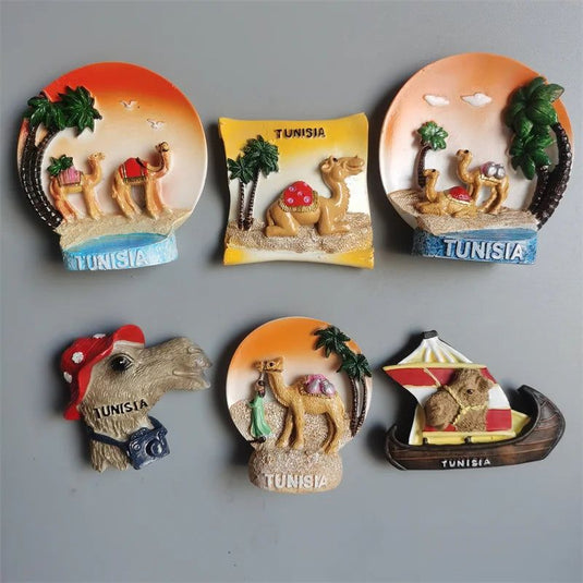 Africa Tunisia Tourist Fridge Magnets Camel Resin Tunis Tourism Memorial Decorative Handicrafts Magnets for Refrigerator Gifts - Grand Goldman