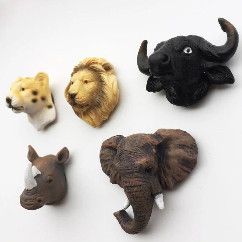 African Kenya Animal Magnet Decorative on The Fridge Big Five Rhinoceros Elephant Lion Leopard Tourist Souvenirs Crafts gifts - Grand Goldman