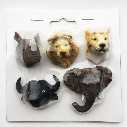 African Kenya Animal Magnet Decorative on The Fridge Big Five Rhinoceros Elephant Lion Leopard Tourist Souvenirs Crafts gifts - Grand Goldman