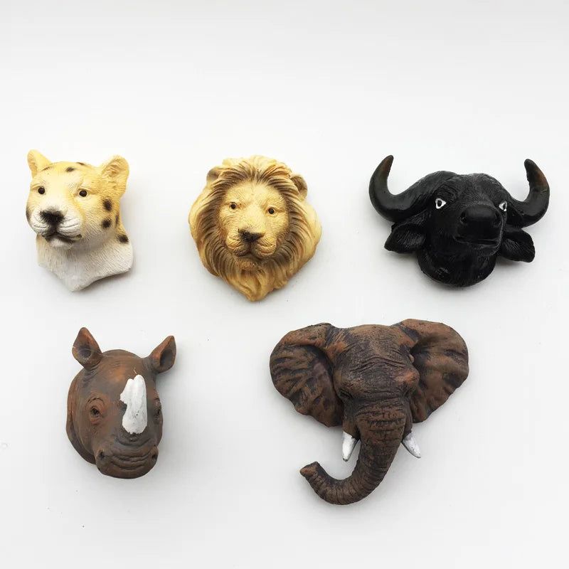 African Kenya Animal Magnet Decorative on The Fridge Big Five Rhinoceros Elephant Lion Leopard Tourist Souvenirs Crafts gifts - Grand Goldman