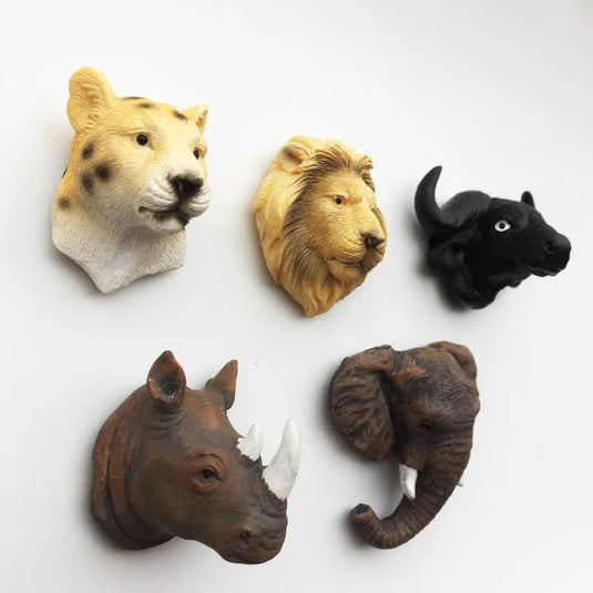 African Kenya Animal Magnet Decorative on The Fridge Big Five Rhinoceros Elephant Lion Leopard Tourist Souvenirs Crafts gifts - Grand Goldman