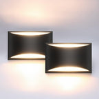 Aipsun Black Modern LED Wall Sconce Indoor Wall Lights 1 Pack Hardwired Up and Down Wall Mount Light for Living Room Bedroom Hallway Corridor Conservatory Warm White 3000K(with G9 Bulbs) - Grand Goldman