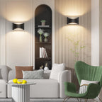 Aipsun Black Modern LED Wall Sconce Indoor Wall Lights 1 Pack Hardwired Up and Down Wall Mount Light for Living Room Bedroom Hallway Corridor Conservatory Warm White 3000K(with G9 Bulbs) - Grand Goldman