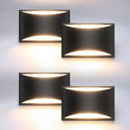 Aipsun Black Modern LED Wall Sconce Indoor Wall Lights 1 Pack Hardwired Up and Down Wall Mount Light for Living Room Bedroom Hallway Corridor Conservatory Warm White 3000K(with G9 Bulbs) - Grand Goldman
