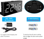 Alarm Clock for Bedroom, 2 Alarms Loud LED Big Display Plug in Simple Basic Digital Clock with USB Charging Port, Adjustable Volume, Dimmable, Snooze for Deep Sleepers Kids Elderly Home Office - Grand Goldman