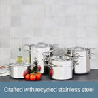 All-Clad Simply Strain Stainless Steel Multipot with Straining Lid, 6-Quart, Induction, Oven Broiler Safe 600F, Strainer, Pasta Strainer with Handle, Steamer Pot, Cookware, Home, Pots and Pans, Silver - Grand Goldman