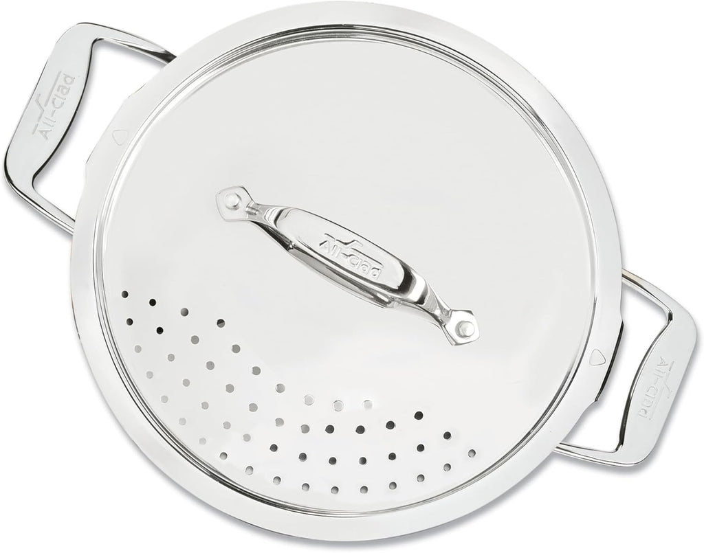 All-Clad Simply Strain Stainless Steel Multipot with Straining Lid, 6-Quart, Induction, Oven Broiler Safe 600F, Strainer, Pasta Strainer with Handle, Steamer Pot, Cookware, Home, Pots and Pans, Silver - Grand Goldman