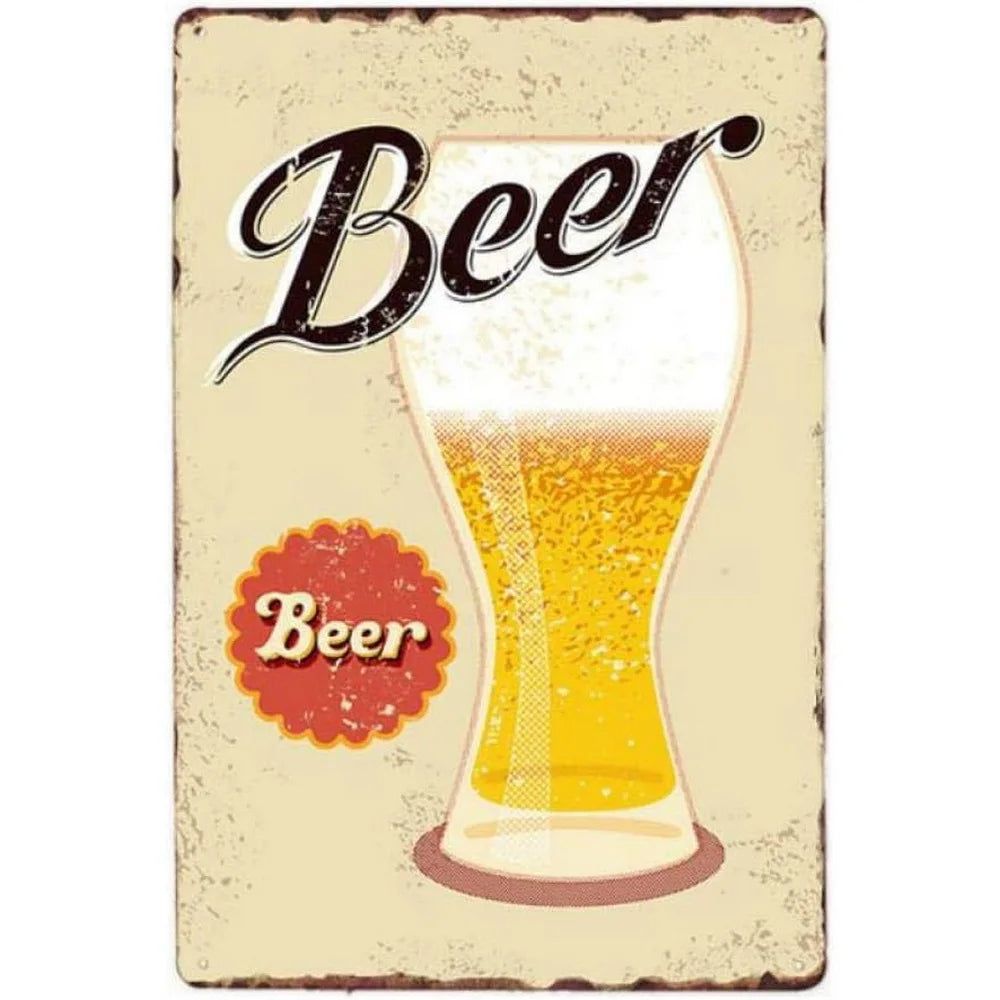 All You need is Beer Metal Tin Signs Beer Cups Posters Plate Wall Decoration for Bars Man Cave Cafe Clubs Retro Posters Plaque - Grand Goldman