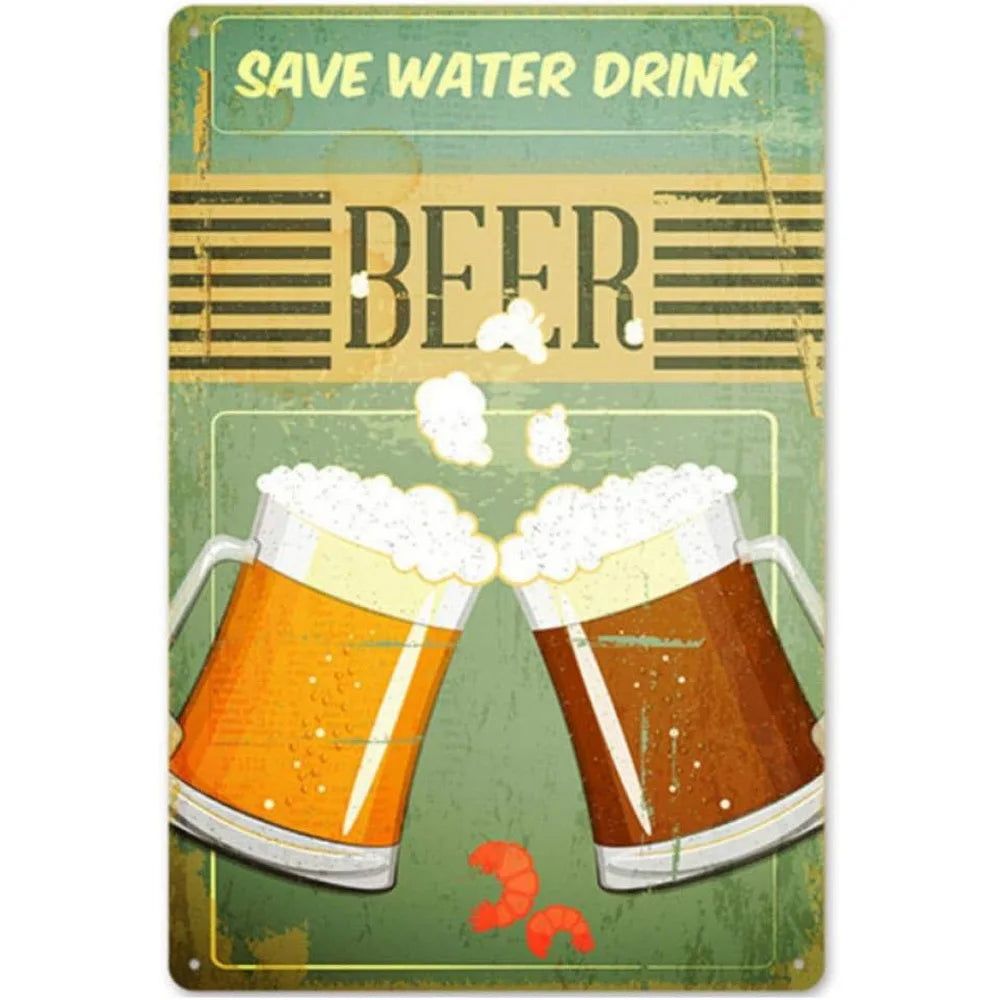 All You need is Beer Metal Tin Signs Beer Cups Posters Plate Wall Decoration for Bars Man Cave Cafe Clubs Retro Posters Plaque - Grand Goldman