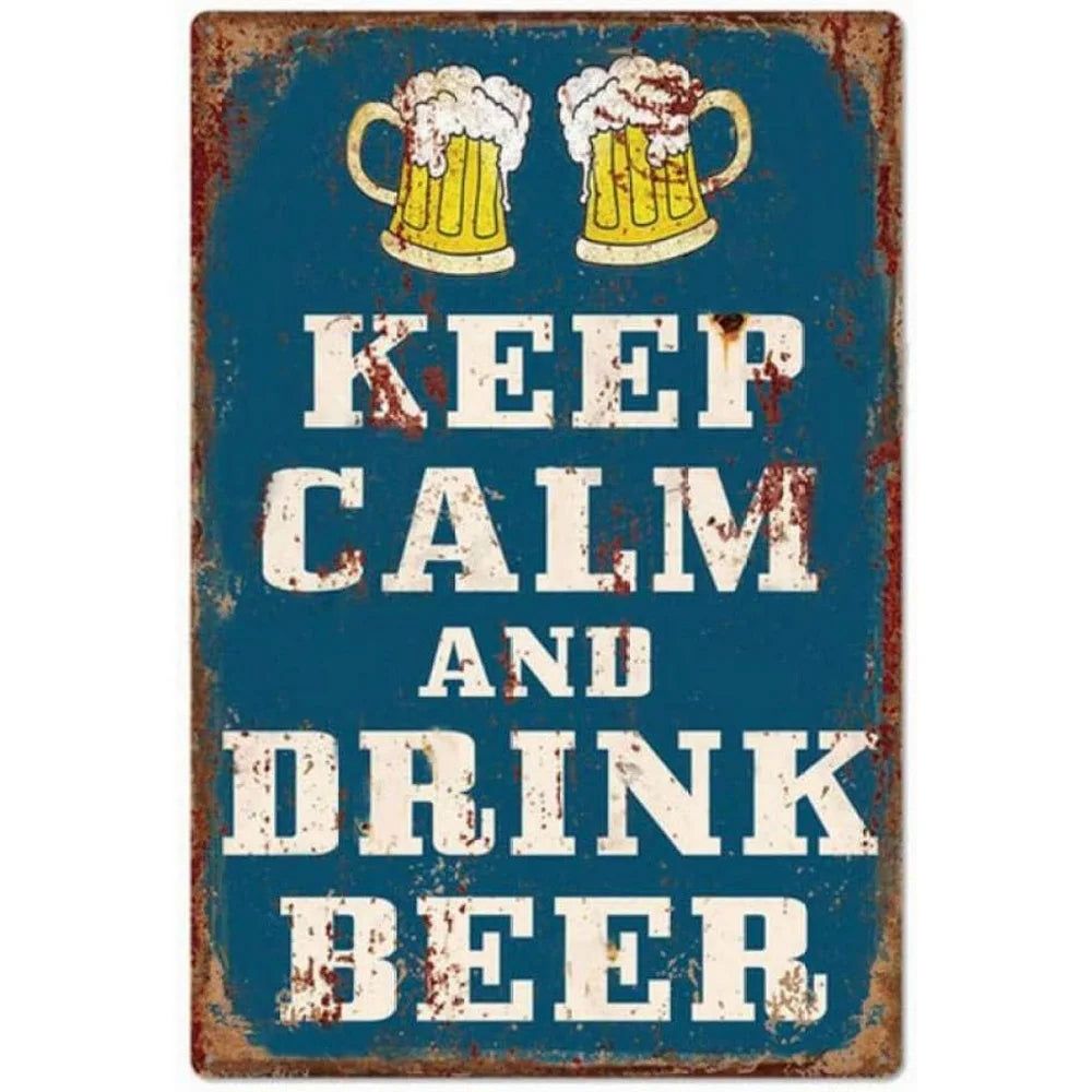 All You need is Beer Metal Tin Signs Beer Cups Posters Plate Wall Decoration for Bars Man Cave Cafe Clubs Retro Posters Plaque - Grand Goldman