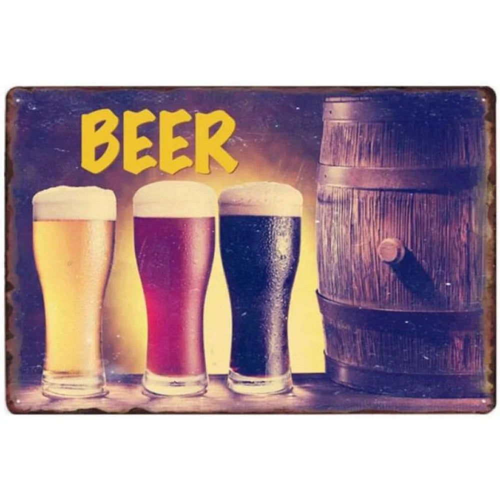 All You need is Beer Metal Tin Signs Beer Cups Posters Plate Wall Decoration for Bars Man Cave Cafe Clubs Retro Posters Plaque - Grand Goldman