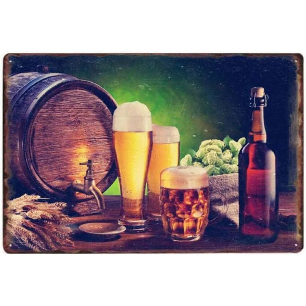 All You need is Beer Metal Tin Signs Beer Cups Posters Plate Wall Decoration for Bars Man Cave Cafe Clubs Retro Posters Plaque - Grand Goldman