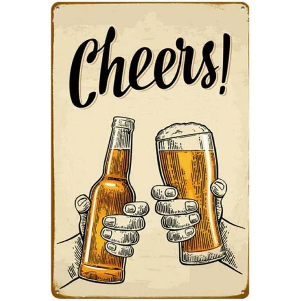 All You need is Beer Metal Tin Signs Beer Cups Posters Plate Wall Decoration for Bars Man Cave Cafe Clubs Retro Posters Plaque - Grand Goldman